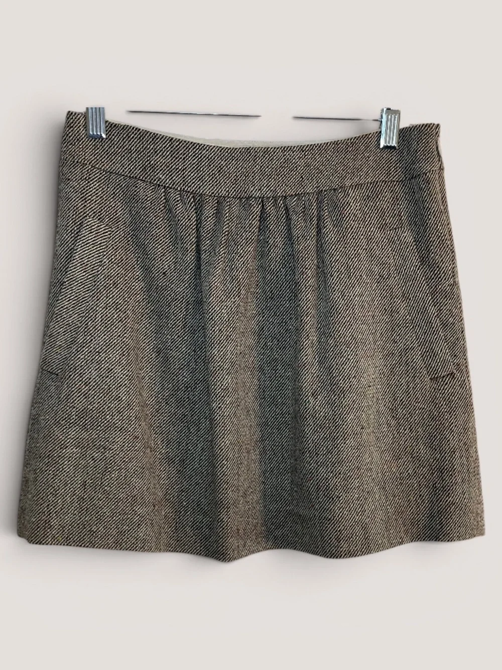 J. Crew Diagonal Twill Tweed Wool Blend Skirt Donegal Flecking Size 2